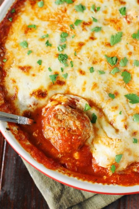 Easy Meatball Parmesan Casserole The Kitchen Is My Playground