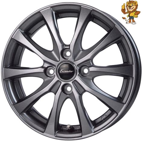 楽天市場ホイール4本セット HOT STUFF Exceeder E07 DS 12インチ 4 00B PCD100 4H インセット43 エクシーダー E07イエローライオン