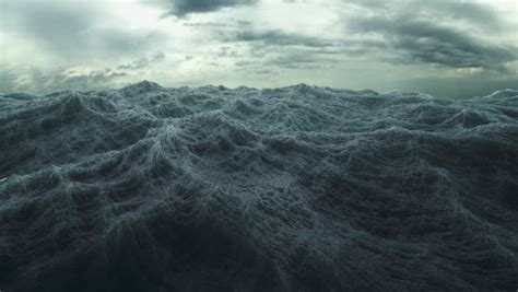 Rough Sea. Big Waves In A Stormy Ocean. (HD, 1920x1080, 1080p, Hidef ...