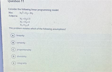 Solved Question Consider The Following Linear Programming Chegg