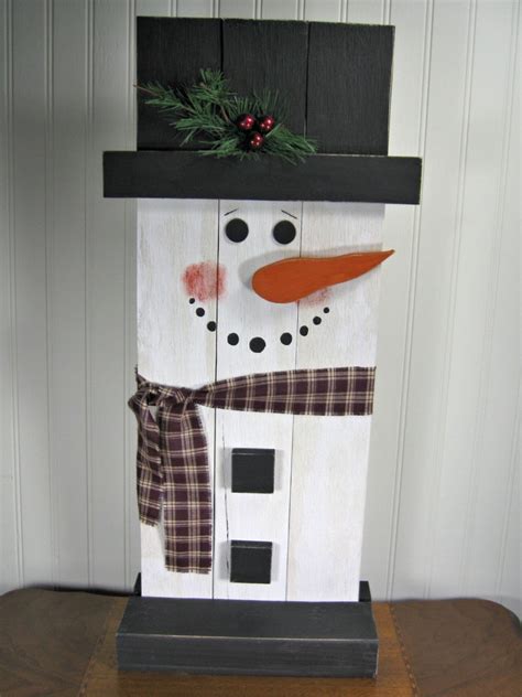 Stand Up Wooden Snowman Christmas Decoration Etsy Wooden Christmas