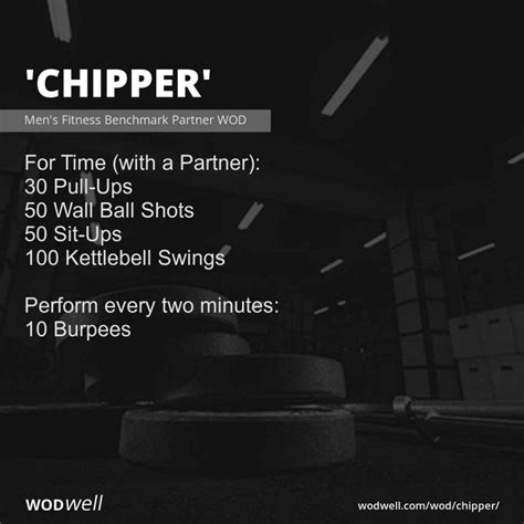 Chipper Workout Mens Fitness Benchmark Partner Wod Wodwell