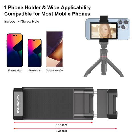 Newmowa Phone Vlog Selfie Monitor Screen Magnetic Phone Holder Clip