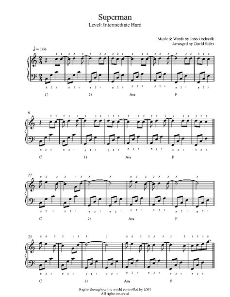 Superman by Five for Fighting Sheet Music & Lesson | Intermediate Level