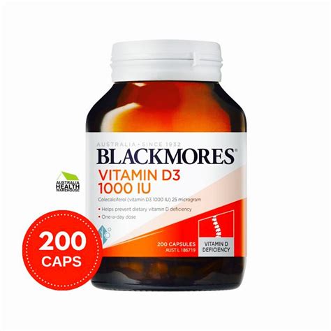 Jual Blackmores Vitamin D3 1000 Iu Bone Health Calcium 200 Capsules