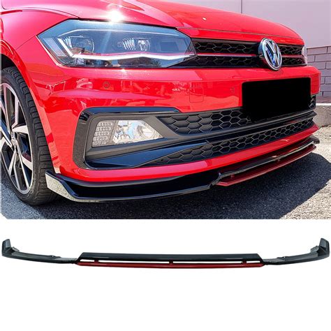 Spoiler Lame Avant Vw Polo Aw Look Sport Noir Rouge