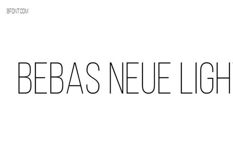 Bebas Neue Light Free Font Download