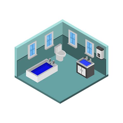 Isometric Bathroom Illustration Vector Art At Vecteezy