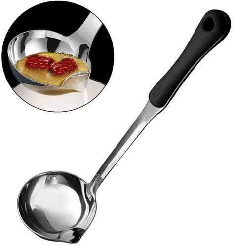 Stainless Steel Oil Separator Soup Ladle Gravy Food Fat Separator