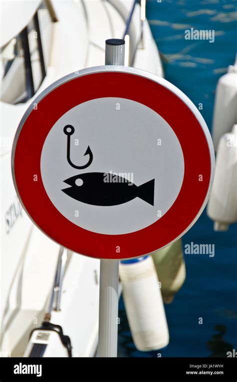 Sign Signal Fish Angle Symbolism Fishing Rod Ban Prohibition