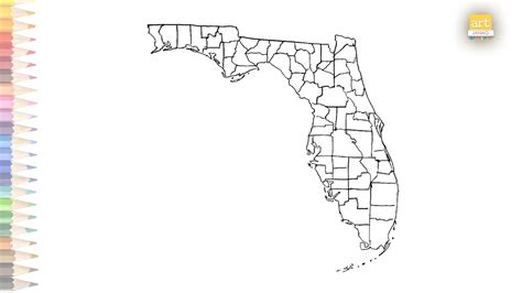 Map Of Florida Outline Drawing Easy How To Draw Florida Map Outline