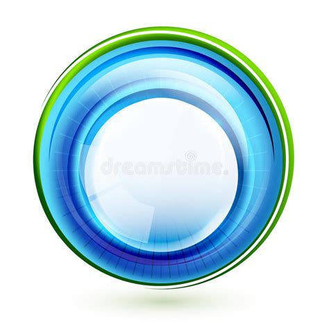 Abstract Bright Blue Green Iridescent Circle Logo Stock Vector