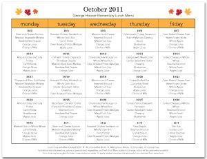 School Cafeteria Menu Template | Cafeteria Menus