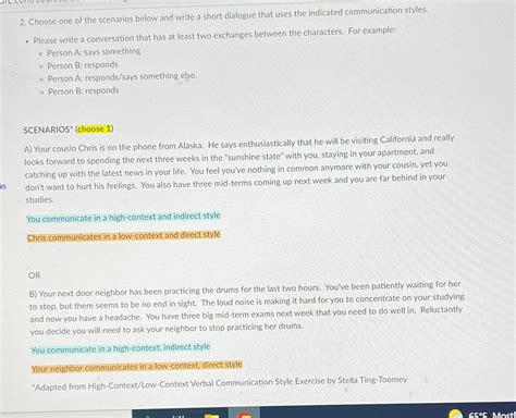 Solved Choose One Of The Scenarios Below And Write A Short