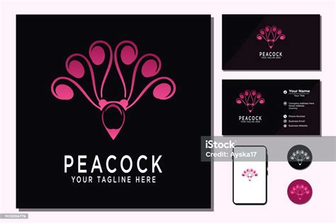 Simple Minimalist Peacock Logo Template Illustration Peacock Stock Illustration - Download Image ...