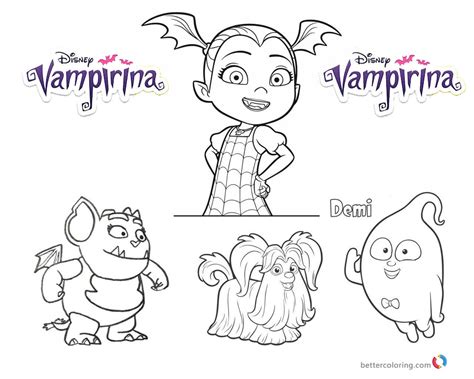 Vampirina Coloring Pages Vampirina And Cute Characters Free Printable Coloring Pages