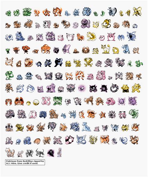 Original 151 Pokemon Sprites