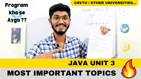 Java Most Important Topics Questions JAVA CSVTU CSE YouTube