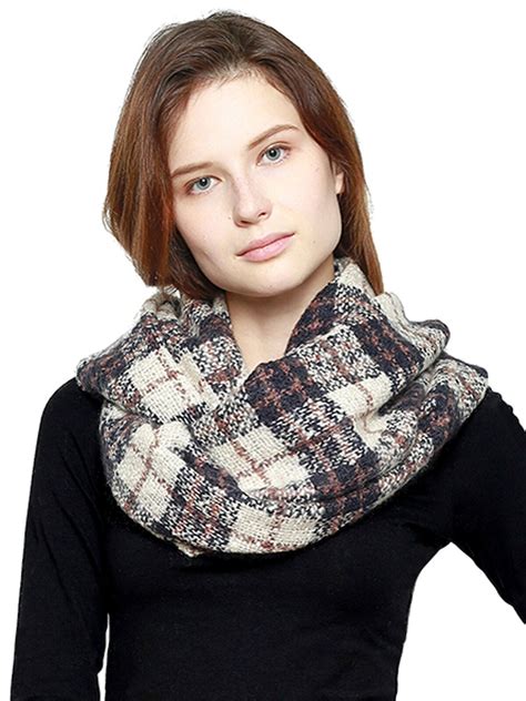 PLAID SOFT KNIT WINTER CIRCLE INFINITY SCARF EBay