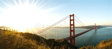 Panoramiczny Widok Golden Gate Bridge W San Fransisco Kalifornia Obraz