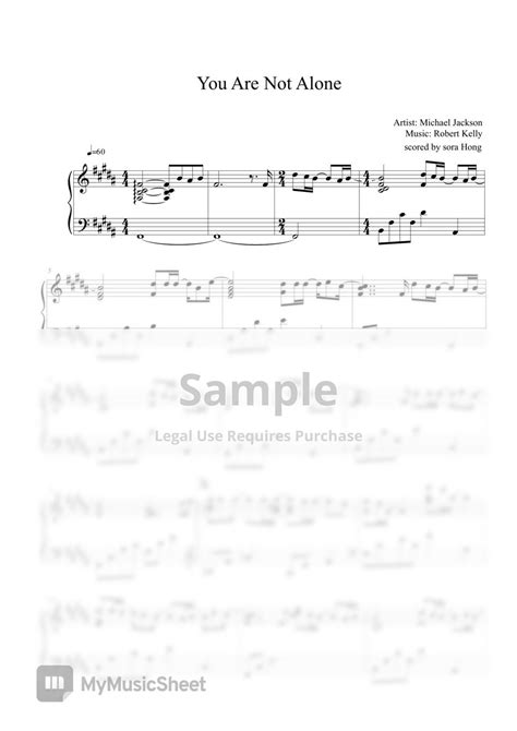 Michael Jackson You Are Not Alone Bm Cm Sheets By Sora Hong