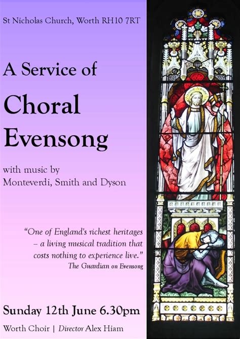 Music List for Choral Evensong – Worth Parish