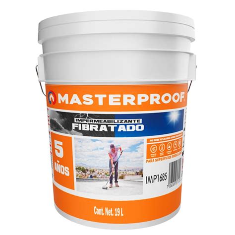 Impermeabilizante Fibratado Masterproof Blanco 5 Años 19 L IMP1685