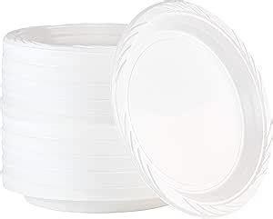 Plasticpro Count Disposable Inch White Plastic Dinner Plates