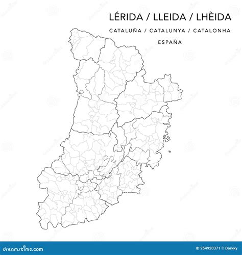 Administrative Map of the Province of Lleida As of 2022 - Spain ...