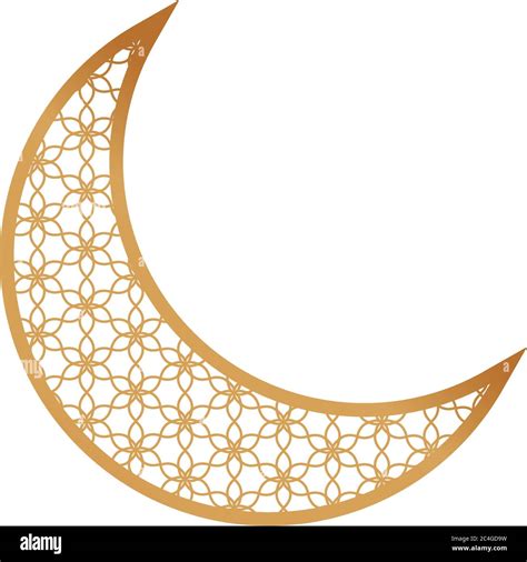 Golden Moon Ramadan Kareem Icon Vector Illustration Design Stock Vector