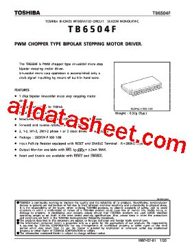 TB6504 Datasheet PDF Toshiba Semiconductor