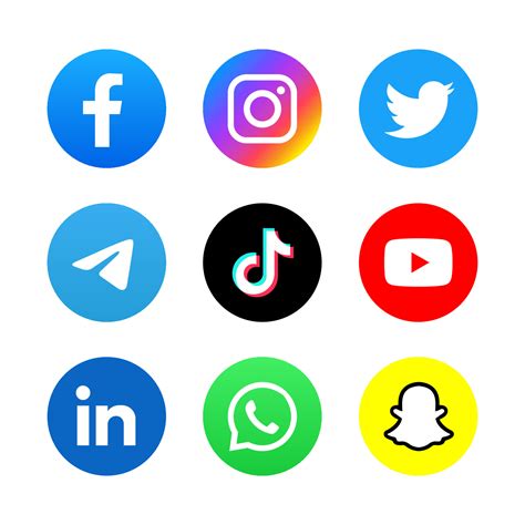 conjunto de iconos de redes sociales 13660970 Vector en Vecteezy