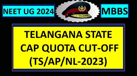 Neet Ug Telangana Ts Mbbs Cap Quota Cut Off For All