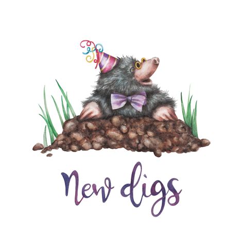 New Digs Mole Greeting Card Odd Bulls And Friends