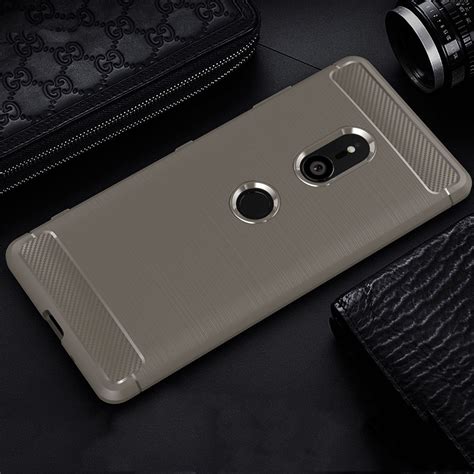 Brushed Texture Carbon Fiber Shockproof Tpu Case For Sony Xperia Xz