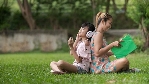 Premium Photo | Happy family in the garden