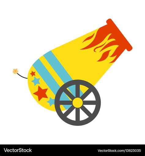 Circus Cannon Flat Icon Royalty Free Vector Image