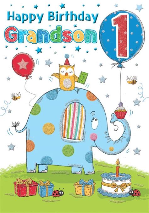 Amazon Regal Publishing Juvenile Birthday Card Age 1 Grandson 9