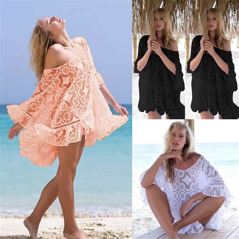 Women Lace Crochet Knit Summer Beachwear Swimwear Bikini Cover Up Sexy