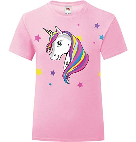 Unicorn T Shirt With Stars Light Pink For Girls All Things Unicorn