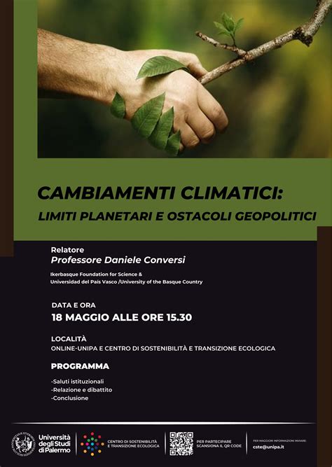 Seminario Cambiamenti Climatici Limiti Planetari E Ostacoli