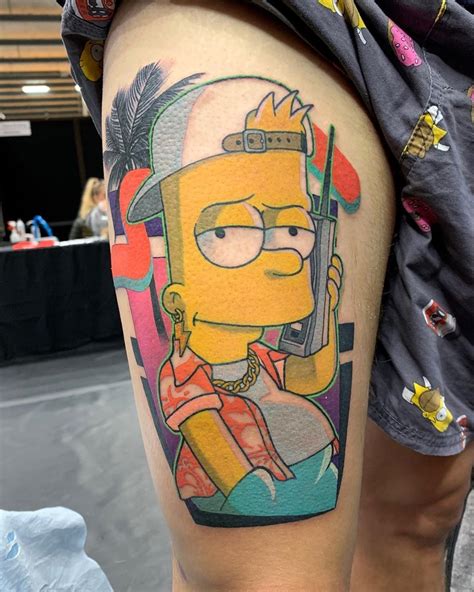 tattoo, bart simpson, the simpsons, wavy bart, simpsons tattoo || The ...