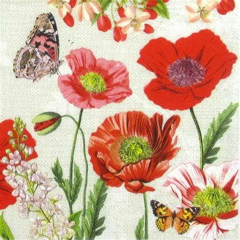 Paper Napkin Poppy Field Paper Napkins For Decoupage Poppies