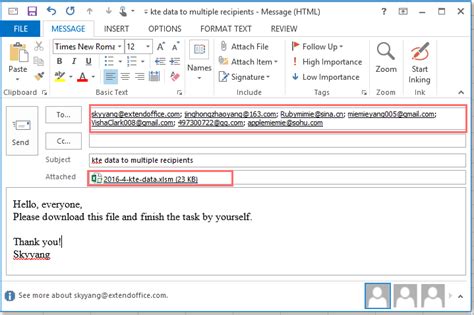 How To Send Email To Multiple Recipients In A List From Excel Via Outlook