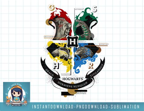 Harry Potter Hogwarts Shield Realistic Mascots png, sublimat - Inspire ...