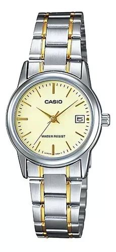 Reloj Casio De Dama Modelo Ltp V Combinado Barras Color De La Correa