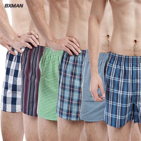 Bxman High Quality Woven Cotton Brand Classic Men Boxer Shorts Men S Underwear Plaid Color 6