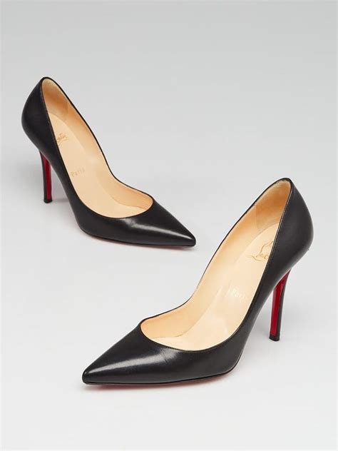 Christian Louboutin Black Shiny Nappa Leather Apostrophy 100 Pumps Size 7 5 38 Yoogi S Closet