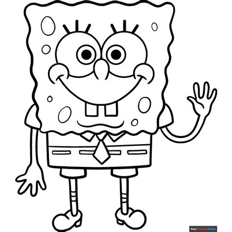 Spongebob Squarepants Coloring Page Easy Drawing Guides En 2024