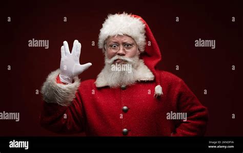 Santa Claus Hand Doing The Vulcan Salute Spock Hand Stock Photo Alamy